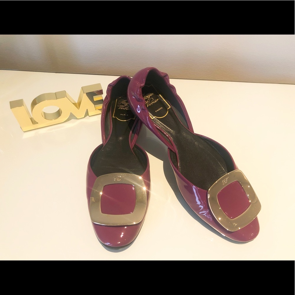Roger Vivier Purple Buckle Flats Size 36